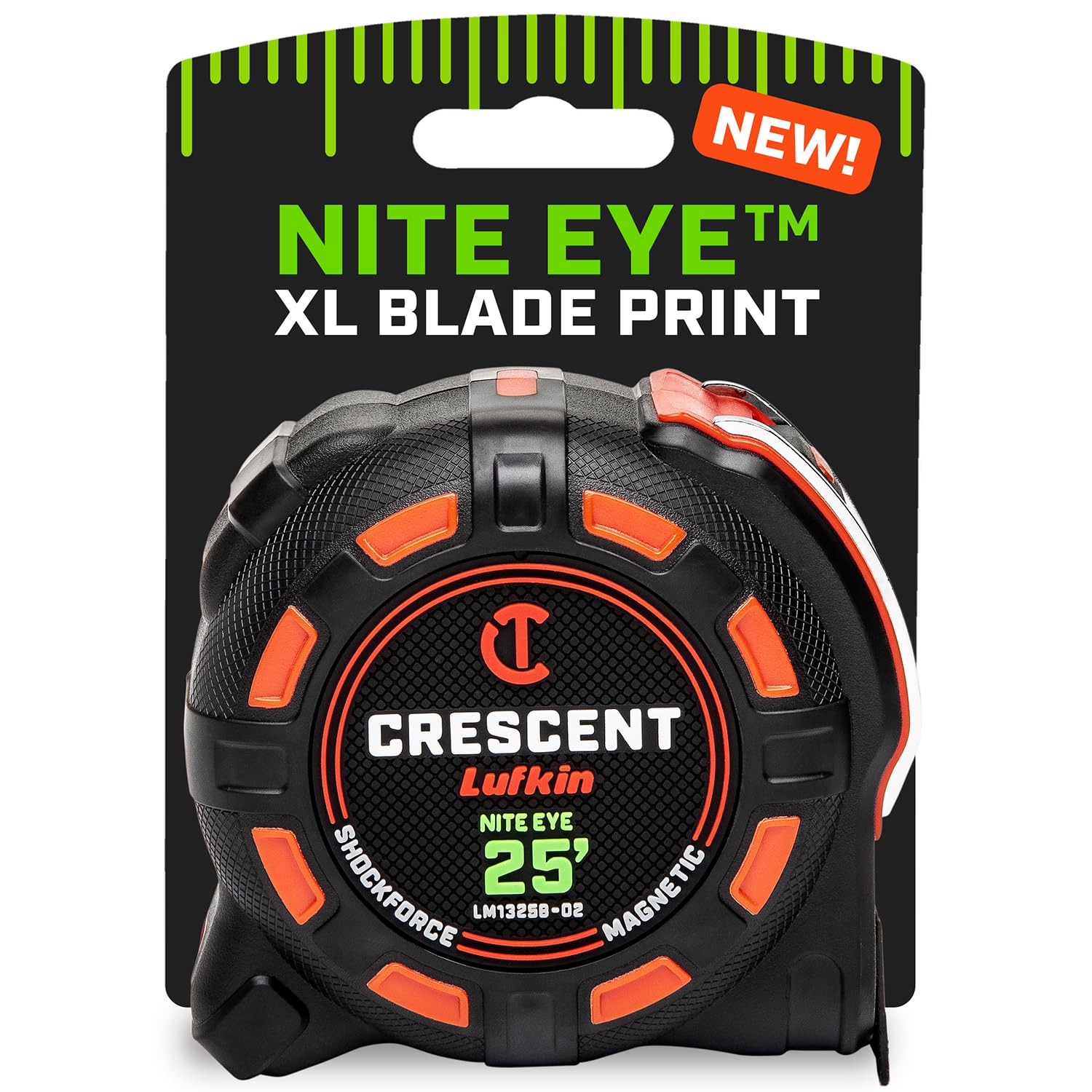 Crescent Lufkin 25 Ft. SHOCKFORCE NITE EYE Magnetic Tape Measure